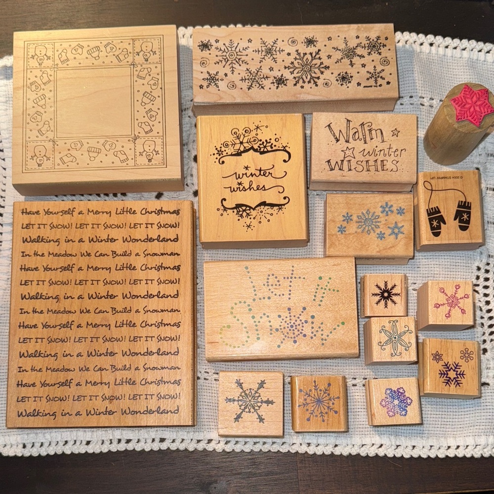 Winter Wishes Wooden Stamp Set